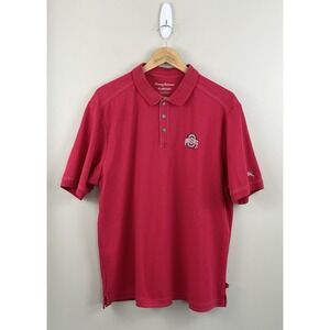 Tommy Bahama Supima Red Polo Shirt Mens Lg Ohio State Buckeyes Islandzone